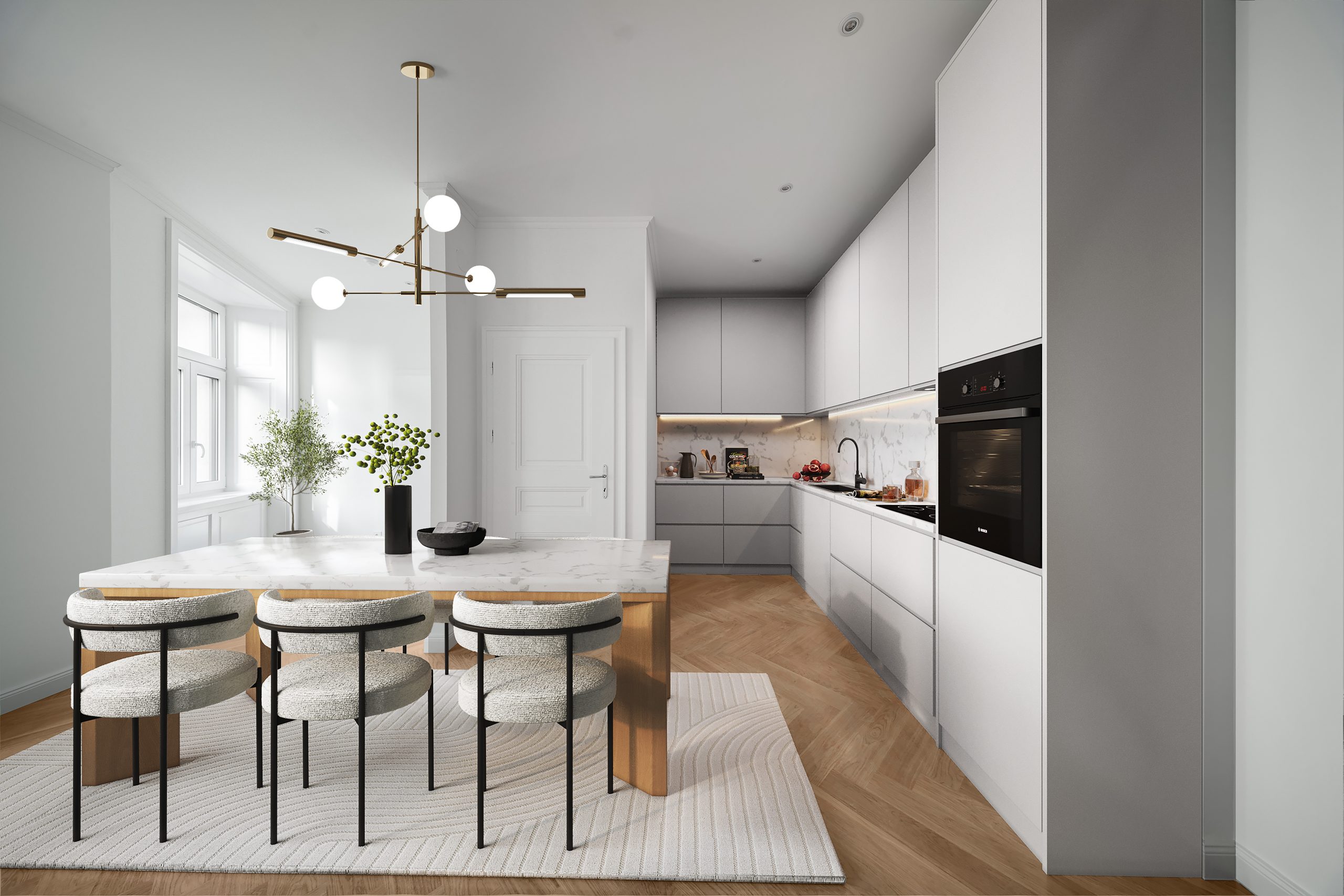 Digital Staging eines Ess / Küchenbereiches